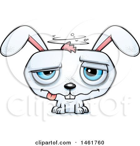 Clipart of a Cartoon Dizzy Evil Bunny Rabbit - Royalty Free Vector Illustration by Cory Thoman
