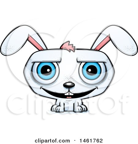 Clipart of a Cartoon Grinning Evil Bunny Rabbit - Royalty Free Vector Illustration by Cory Thoman