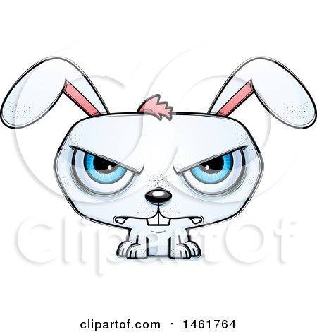 Clipart of a Cartoon Mad Evil Bunny Rabbit - Royalty Free Vector Illustration by Cory Thoman