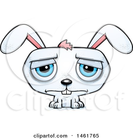 Clipart of a Cartoon Sad Evil Bunny Rabbit - Royalty Free Vector Illustration by Cory Thoman