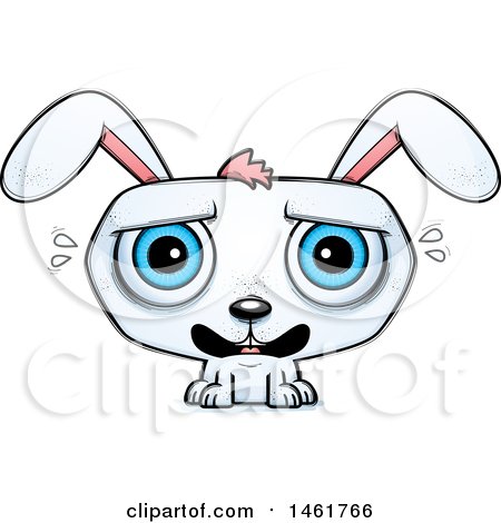 Clipart of a Cartoon Scared Evil Bunny Rabbit - Royalty Free Vector Illustration by Cory Thoman
