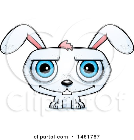 Clipart of a Cartoon Happy Evil Bunny Rabbit - Royalty Free Vector Illustration by Cory Thoman