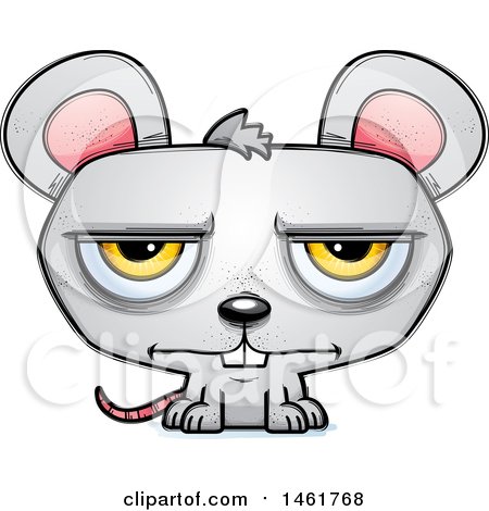 Clipart of a Cartoon Bored Evil Mouse - Royalty Free Vector Illustration by Cory Thoman
