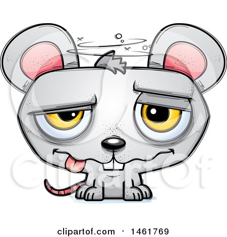 Clipart of a Cartoon Drunk Evil Mouse - Royalty Free Vector Illustration by Cory Thoman
