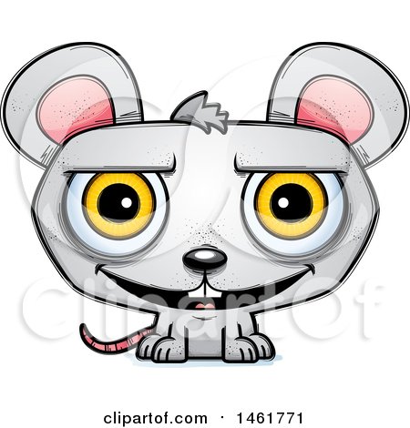 Clipart of a Cartoon Grinning Evil Mouse - Royalty Free Vector Illustration by Cory Thoman