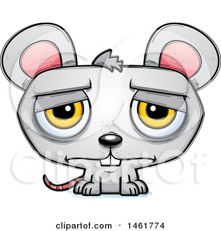 Clipart of a Cartoon Sad Evil Mouse - Royalty Free Vector Illustration by Cory Thoman