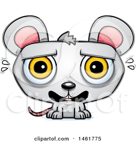 Clipart of a Cartoon Scared Evil Mouse - Royalty Free Vector Illustration by Cory Thoman