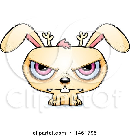 Clipart of a Cartoon Mad Evil Jackalope - Royalty Free Vector Illustration by Cory Thoman