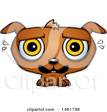 Clipart of a Cartoon Scared Evil Puppy Dog - Royalty Free Vector Illustration by Cory Thoman