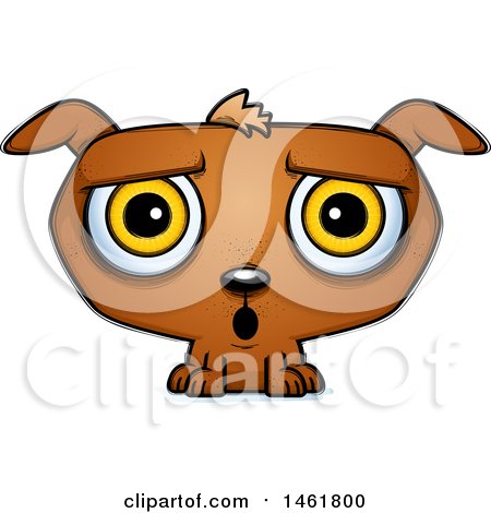 Clipart of a Cartoon Surprised Evil Puppy Dog - Royalty Free Vector Illustration by Cory Thoman