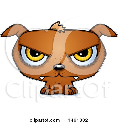 Clipart of a Cartoon Mad Evil Puppy Dog - Royalty Free Vector Illustration by Cory Thoman