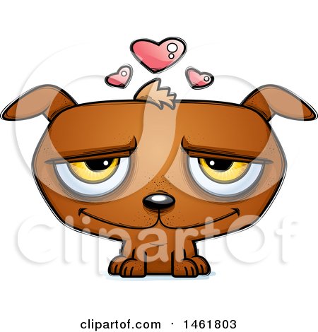 Clipart of a Cartoon Loving Evil Puppy Dog - Royalty Free Vector Illustration by Cory Thoman