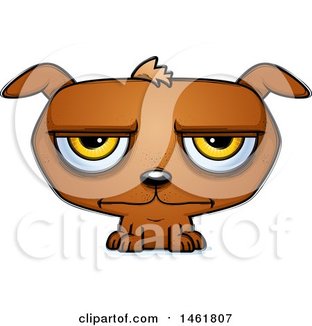 Clipart of a Cartoon Bored Evil Puppy Dog - Royalty Free Vector Illustration by Cory Thoman