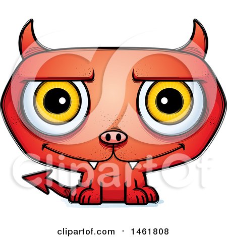 Clipart of a Cartoon Happy Evil Devil - Royalty Free Vector Illustration by Cory Thoman