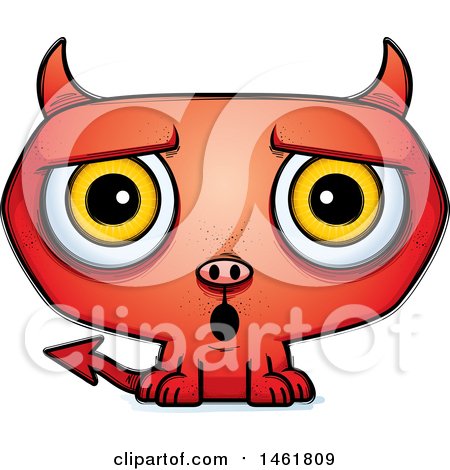 Clipart of a Cartoon Suprrised Evil Devil - Royalty Free Vector Illustration by Cory Thoman