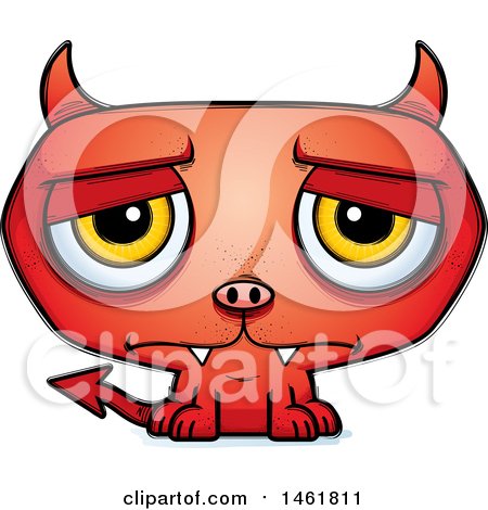 Clipart of a Cartoon Sad Evil Devil - Royalty Free Vector Illustration by Cory Thoman