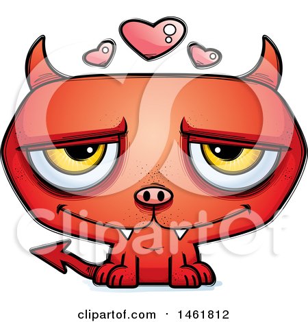 Clipart of a Cartoon Loving Evil Devil - Royalty Free Vector Illustration by Cory Thoman