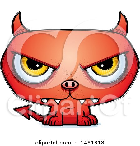 Clipart of a Cartoon Mad Evil Devil - Royalty Free Vector Illustration by Cory Thoman