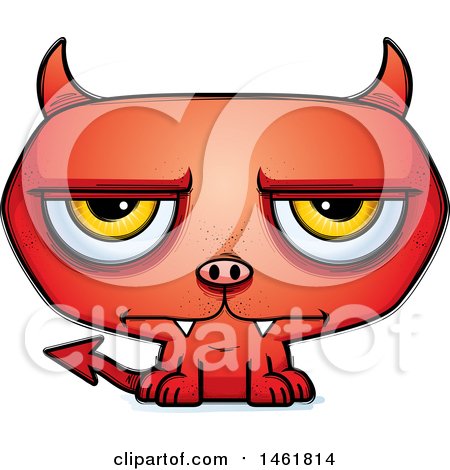 Clipart of a Cartoon Bored Evil Devil - Royalty Free Vector Illustration by Cory Thoman