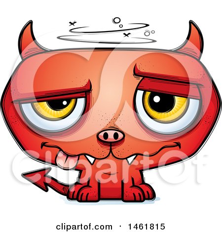Clipart of a Cartoon Dizzy Evil Devil - Royalty Free Vector Illustration by Cory Thoman