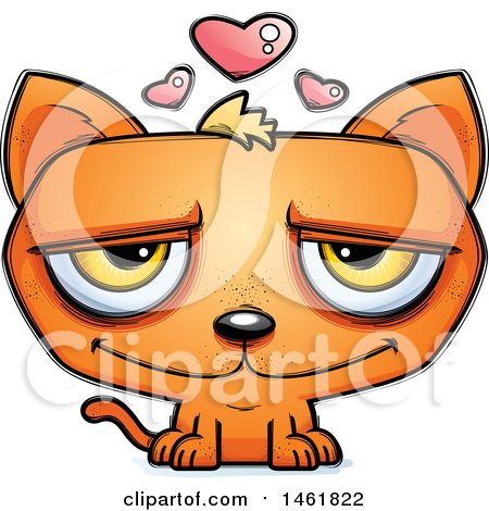 Clipart of a Cartoon Loving Evil Orange Cat - Royalty Free Vector Illustration by Cory Thoman