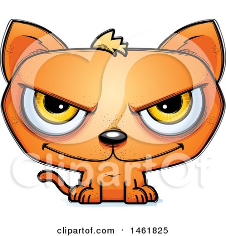 Clipart of a Cartoon Evil Orange Cat - Royalty Free Vector Illustration by Cory Thoman