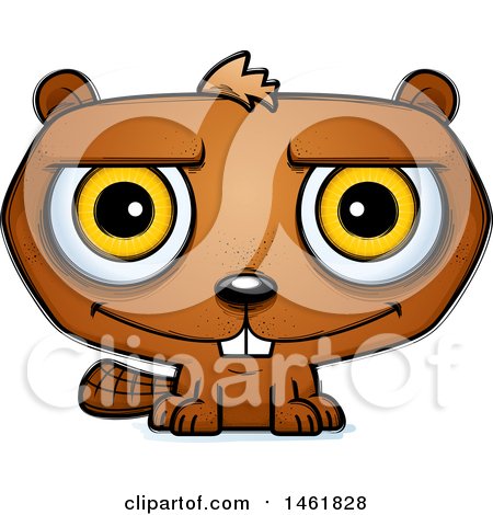 Clipart of a Cartoon Smiling Evil Beaver - Royalty Free Vector Illustration by Cory Thoman