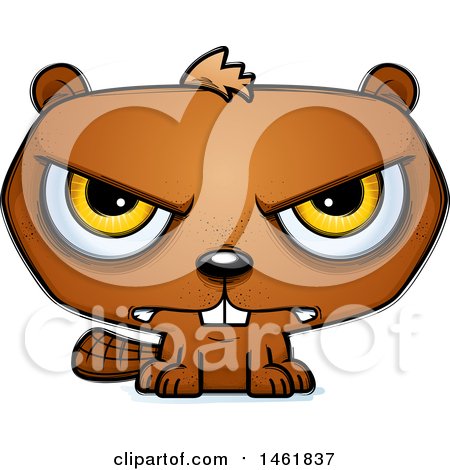 Clipart of a Cartoon Mad Evil Beaver - Royalty Free Vector Illustration by Cory Thoman