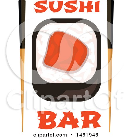 Clipart of a Sushi Roll Design - Royalty Free Vector Illustration by Vector Tradition SM