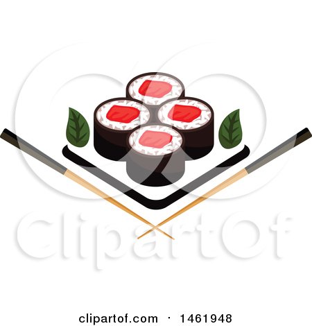 Clipart of a Sushi Roll Design - Royalty Free Vector Illustration by Vector Tradition SM