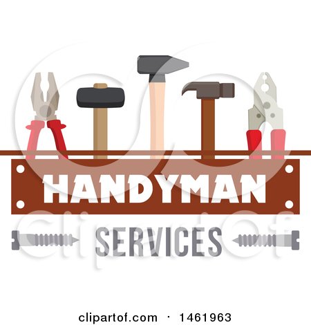 Clipart of a Handyman Services Design - Royalty Free Vector Illustration by Vector Tradition SM