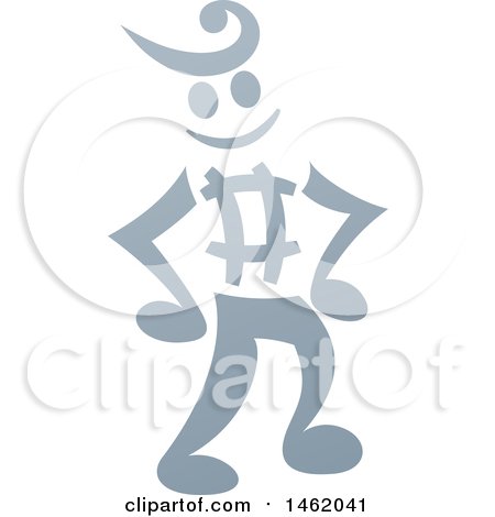 Clipart of a Music Note Man Mascot Standing with Hands on His Hips - Royalty Free Vector Illustration by AtStockIllustration
