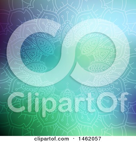 Clipart of a Mandala Frame on Gradient - Royalty Free Vector Illustration by KJ Pargeter