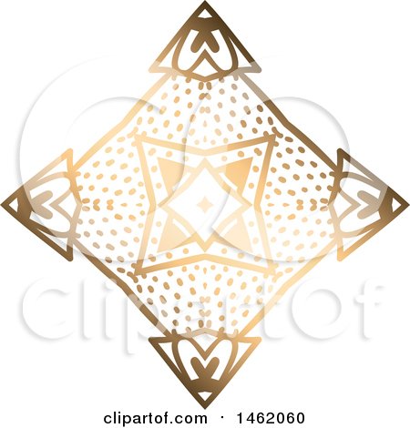 Clipart of a Golden Kaleidoscope Design Element - Royalty Free Vector Illustration by KJ Pargeter
