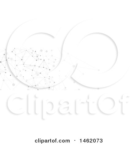 Clipart of a Grayscale Connection Network Website Header - Royalty Free Vector Illustration by KJ Pargeter