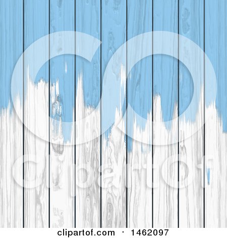 Clipart of a Background of Blue Paint on White Wood - Royalty Free Vector Illustration by KJ Pargeter