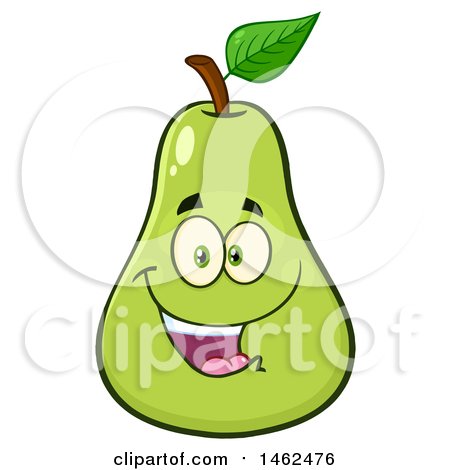 Clipart of a Happy Pear Mascot Character - Royalty Free Vector Illustration by Hit Toon