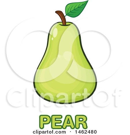 Clipart of a Green Pear over Text - Royalty Free Vector Illustration by Hit Toon