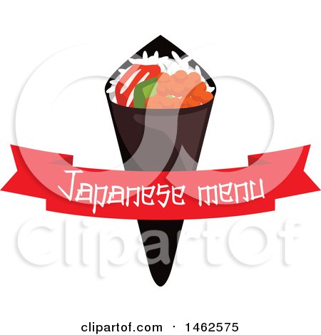 Clipart of a Japanese Menu and Wrap Design - Royalty Free Vector Illustration by Vector Tradition SM
