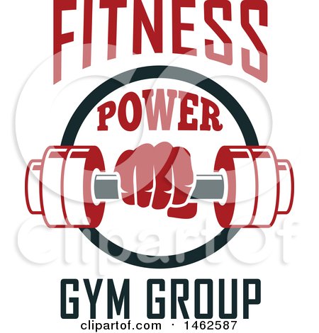 Clipart of a Dumbbell and Text Design - Royalty Free Vector Illustration by Vector Tradition SM