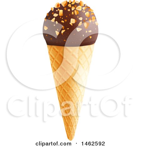 Clipart of a Chocolate Dipped Ice Cream Cone - Royalty Free Vector Illustration by Vector Tradition SM