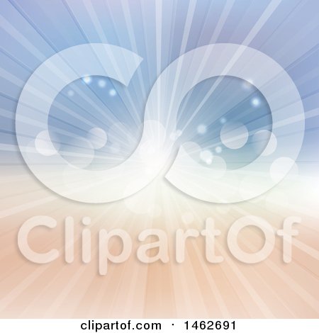 Clipart of a Sun Burst and Flares Background - Royalty Free Vector Illustration by KJ Pargeter