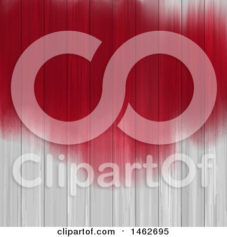 Clipart of a Red Painted Texture on White Wood Panels - Royalty Free Vector Illustration by KJ Pargeter