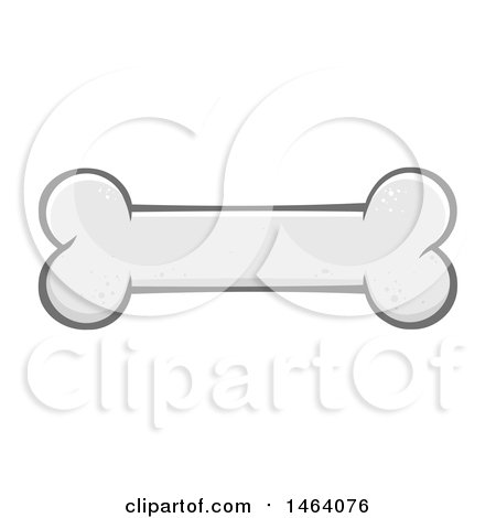 Clipart of a Grayscale Dog Bone - Royalty Free Vector Illustration by Hit Toon