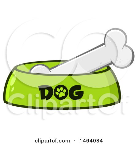 Clipart of a Dog Bone in a Bowl - Royalty Free Vector Illustration by Hit Toon