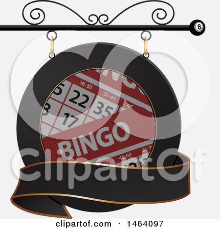 Clipart of a Bingo Card Shingle Sign - Royalty Free Vector Illustration by elaineitalia