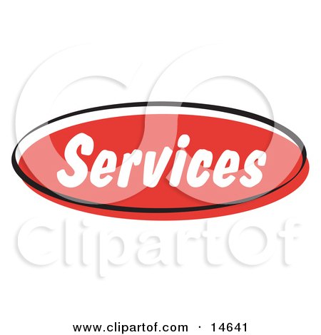 Red Services Internet Website Button Clipart Illustration by Andy Nortnik