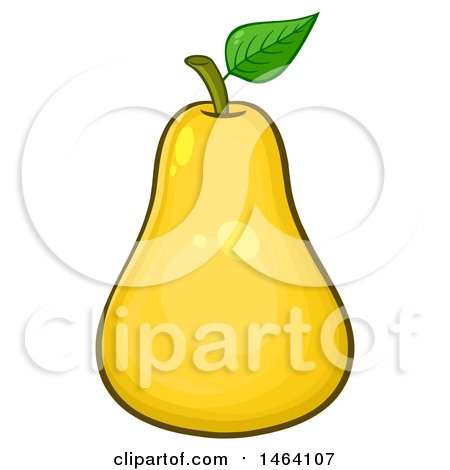 Clipart of a Yellow Pear - Royalty Free Vector Illustration by Hit Toon