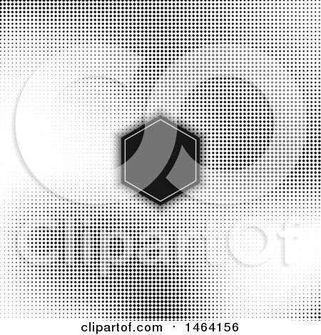 Clipart of a Frame and Halftone Background - Royalty Free Vector Illustration by KJ Pargeter