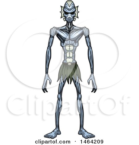 Clipart of a Standing Creature or Alien - Royalty Free Vector Illustration by Cory Thoman